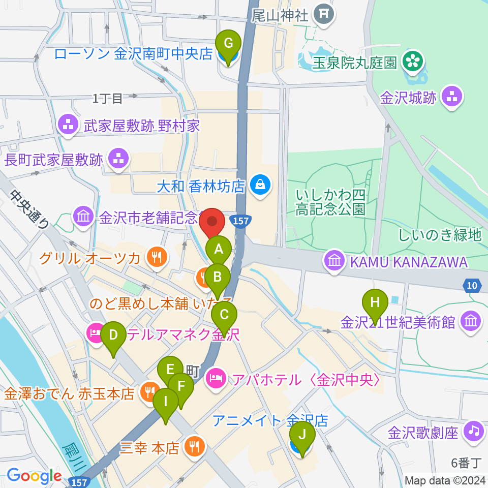 金沢シネモンド周辺のコンビニエンスストア一覧地図