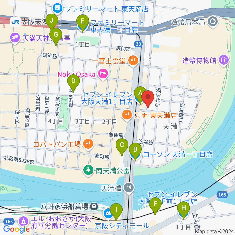 クロスフェイズスタジオ周辺のコンビニエンスストア一覧地図