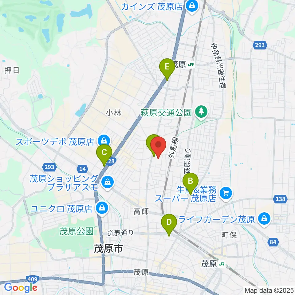 茂原市市民体育館周辺のコンビニエンスストア一覧地図