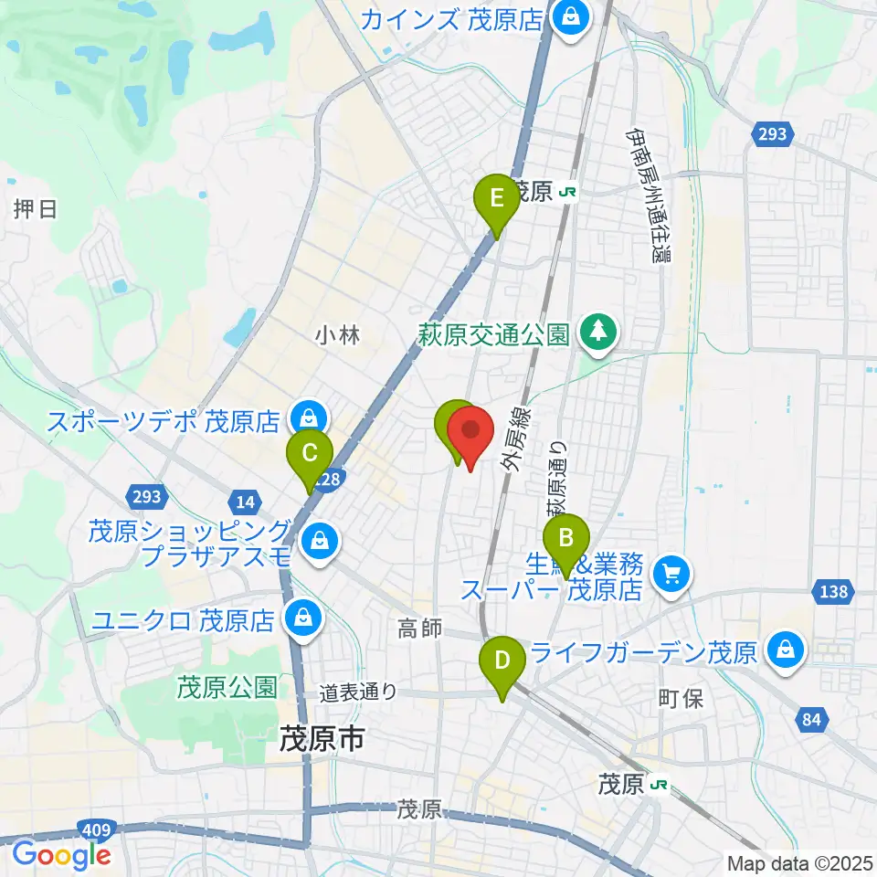 茂原市市民体育館周辺のコンビニエンスストア一覧地図