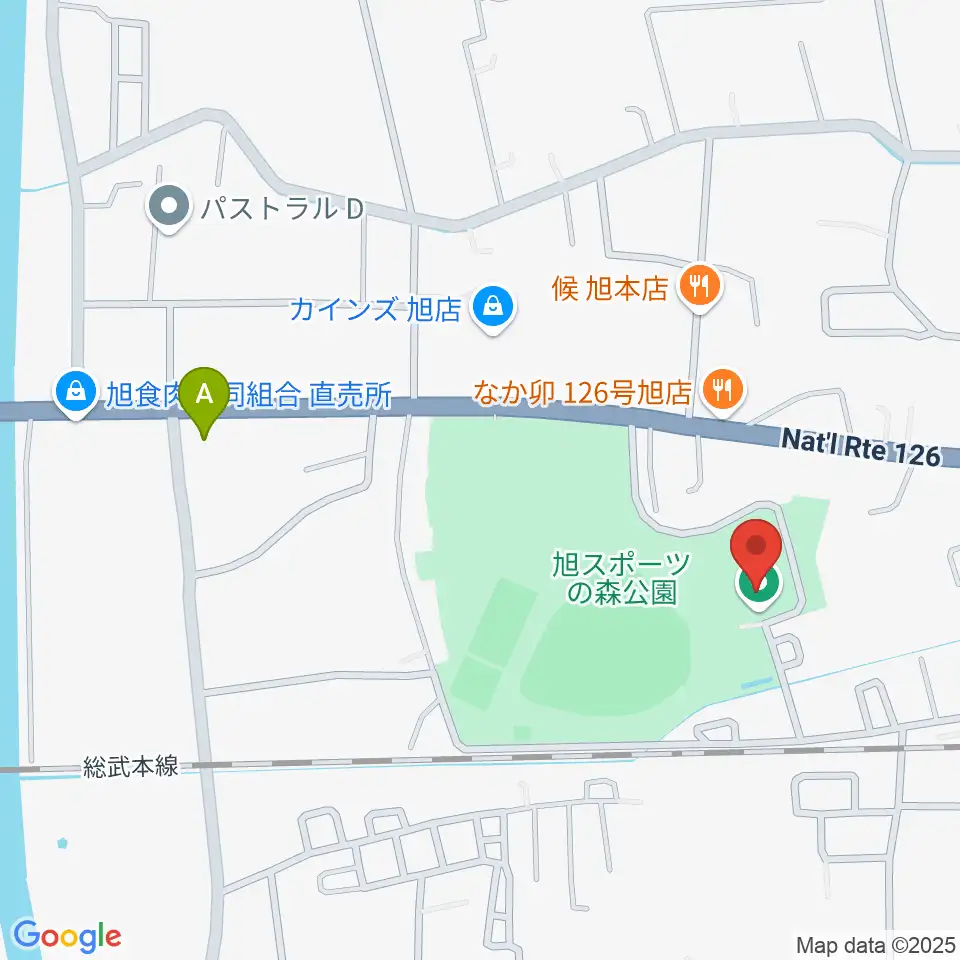 旭市総合体育館周辺のコンビニエンスストア一覧地図