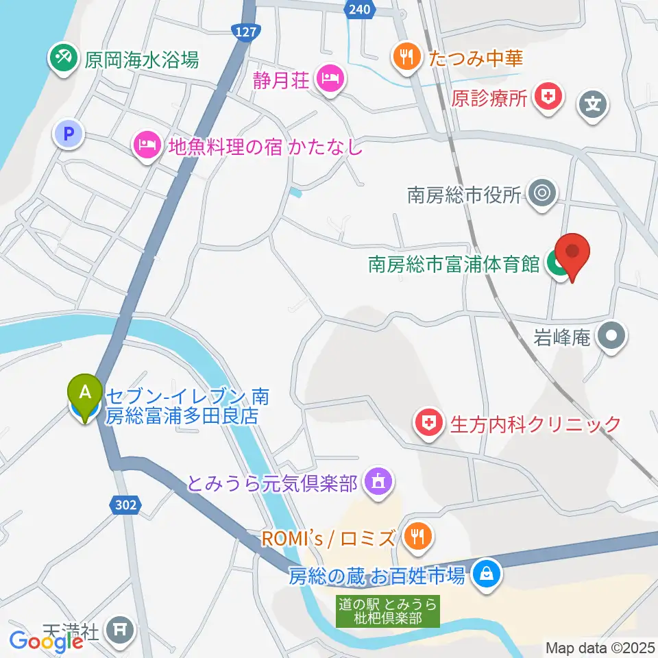 南房総市富浦体育館周辺のコンビニエンスストア一覧地図