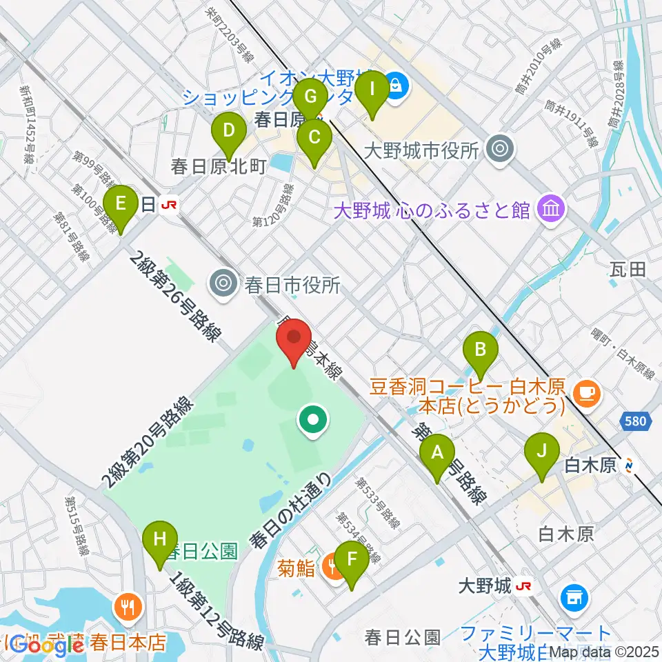 オクゼン不動産ベースボールスタジアム周辺のコンビニエンスストア一覧地図