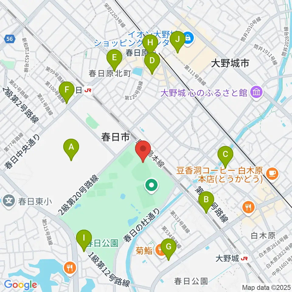 オクゼン不動産ベースボールスタジアム周辺のコンビニエンスストア一覧地図