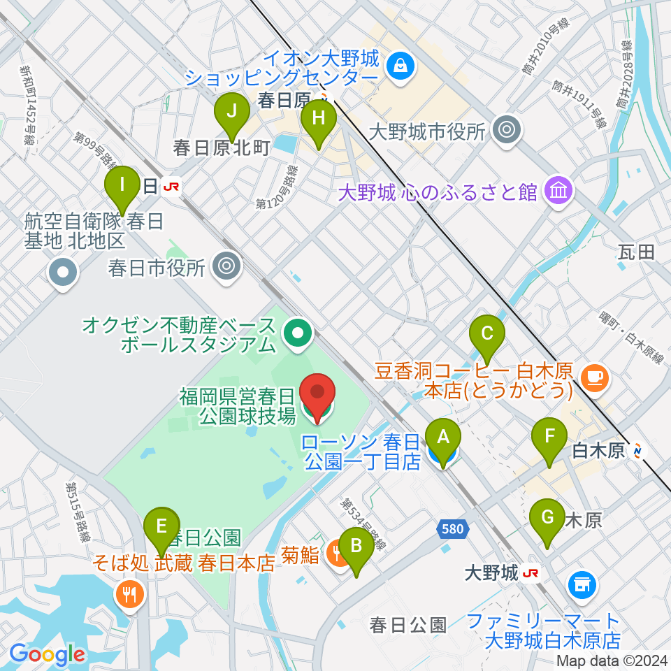 オクゼン不動産フットボールスタジアム周辺のコンビニエンスストア一覧地図