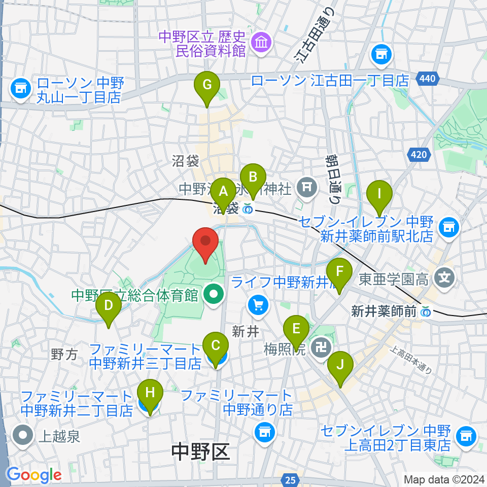 平和の森公園多目的運動広場周辺のコンビニエンスストア一覧地図