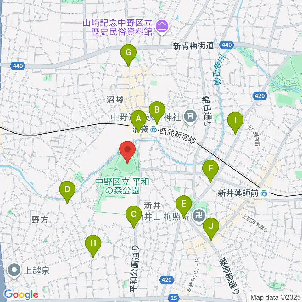 平和の森公園多目的運動広場周辺のコンビニエンスストア一覧地図