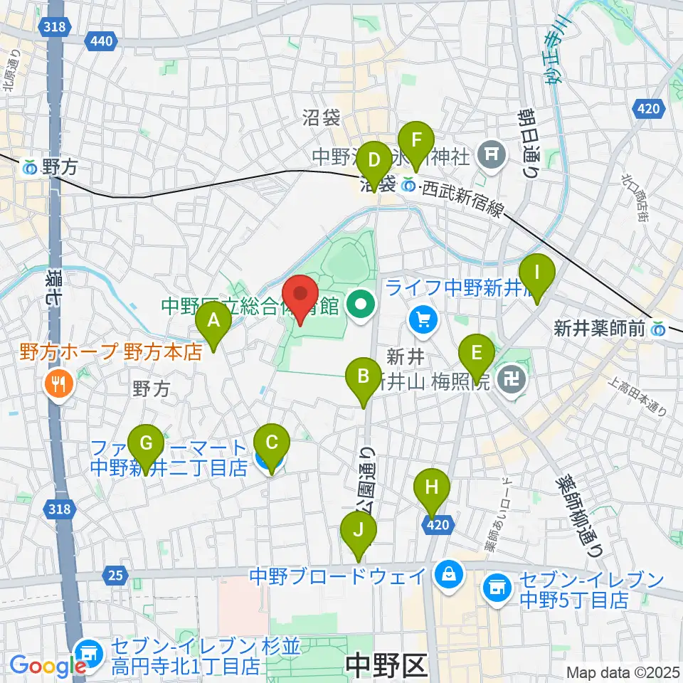 平和の森公園草地広場周辺のコンビニエンスストア一覧地図