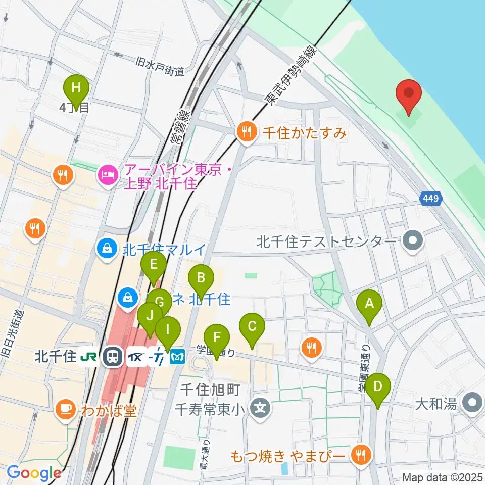 日の出町緑地野球場周辺のコンビニエンスストア一覧地図