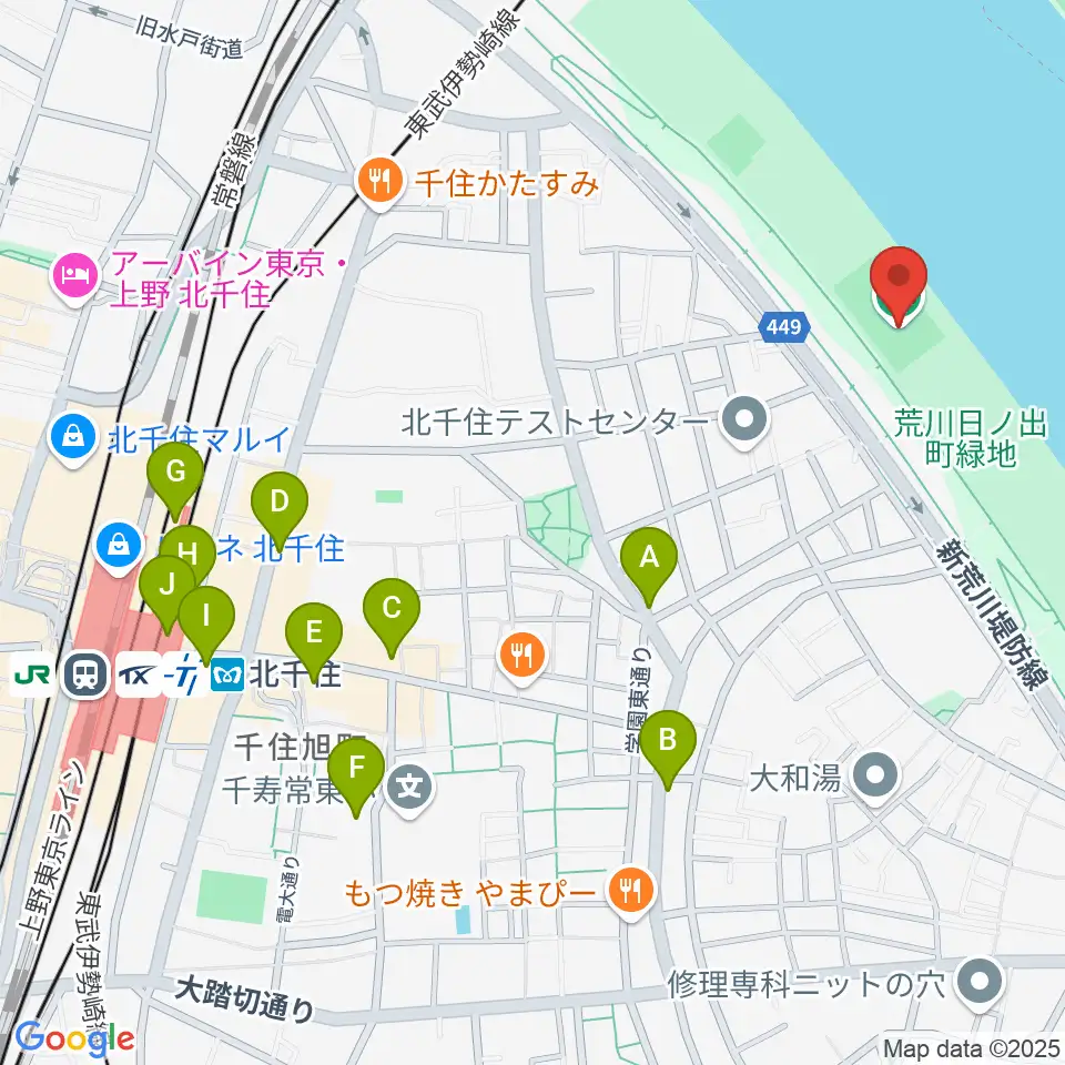 日の出町緑地球技場周辺のコンビニエンスストア一覧地図