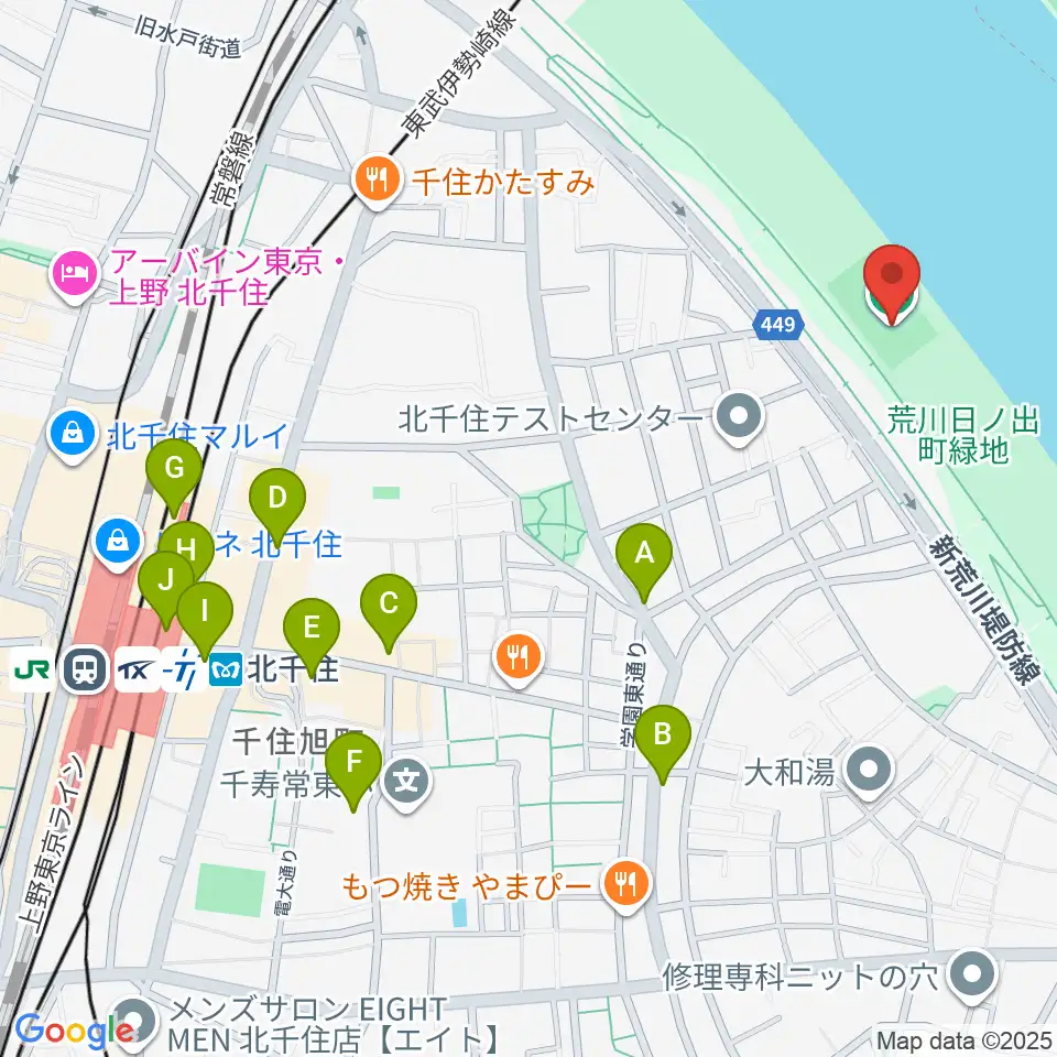日の出町緑地球技場周辺のコンビニエンスストア一覧地図