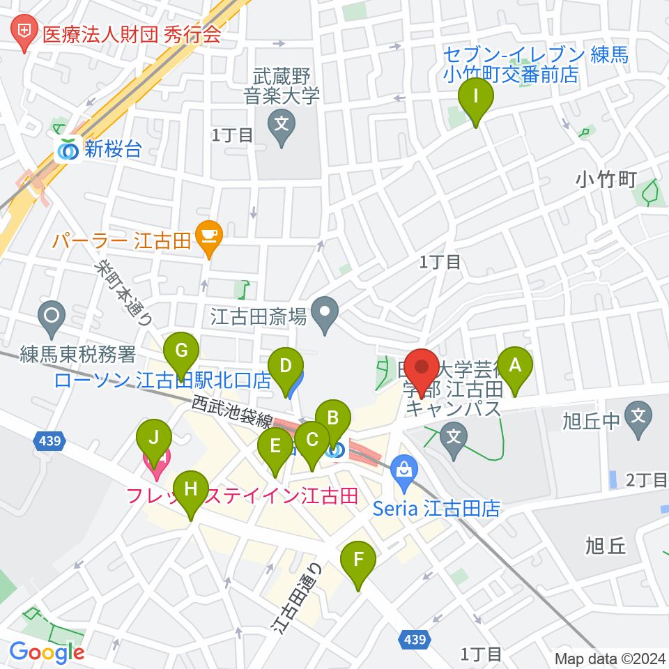 スタジオダスティミラー周辺のコンビニエンスストア一覧地図