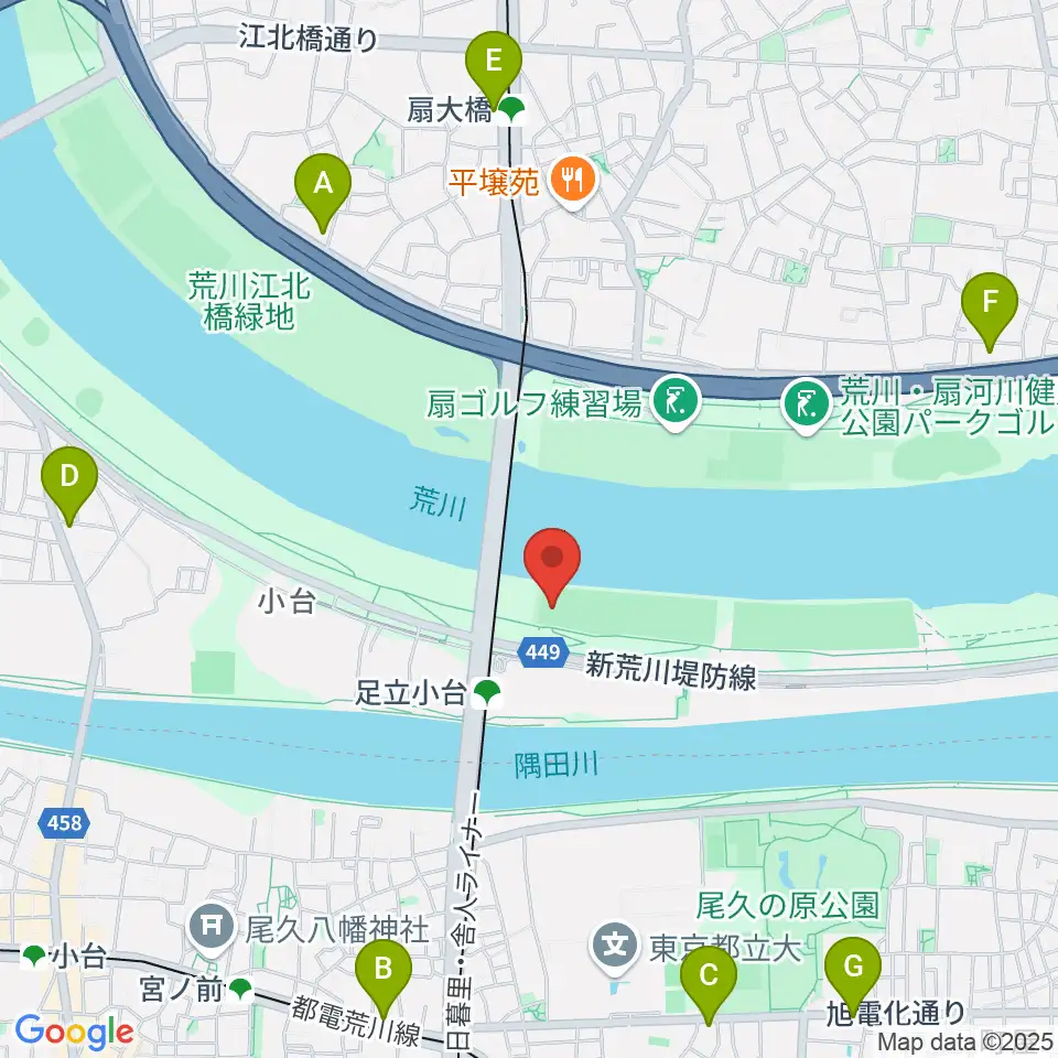 荒川区少年運動場多目的広場周辺のコンビニエンスストア一覧地図
