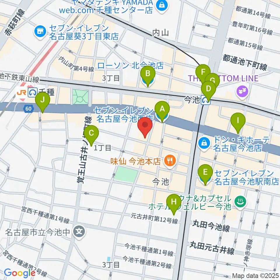 ナゴヤキネマ・ノイ周辺のコンビニエンスストア一覧地図
