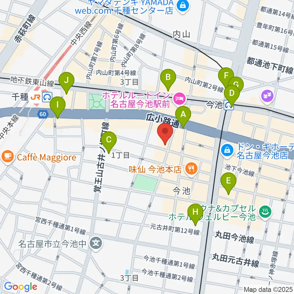 ナゴヤキネマ・ノイ周辺のコンビニエンスストア一覧地図