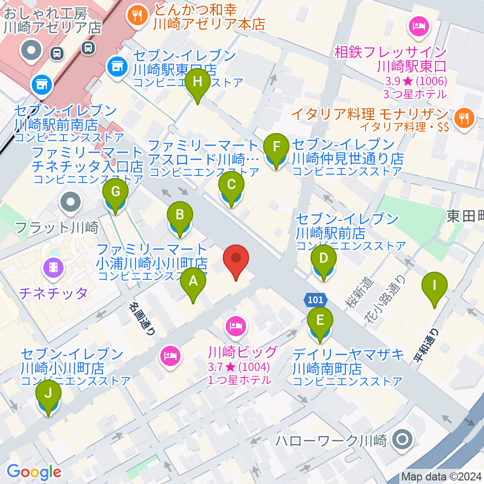 サウンドスタジオ八泉周辺のコンビニエンスストア一覧地図