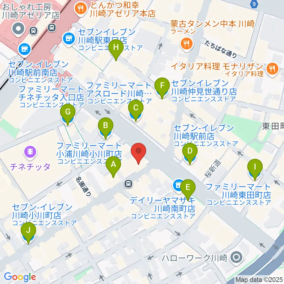 サウンドスタジオ八泉周辺のコンビニエンスストア一覧地図
