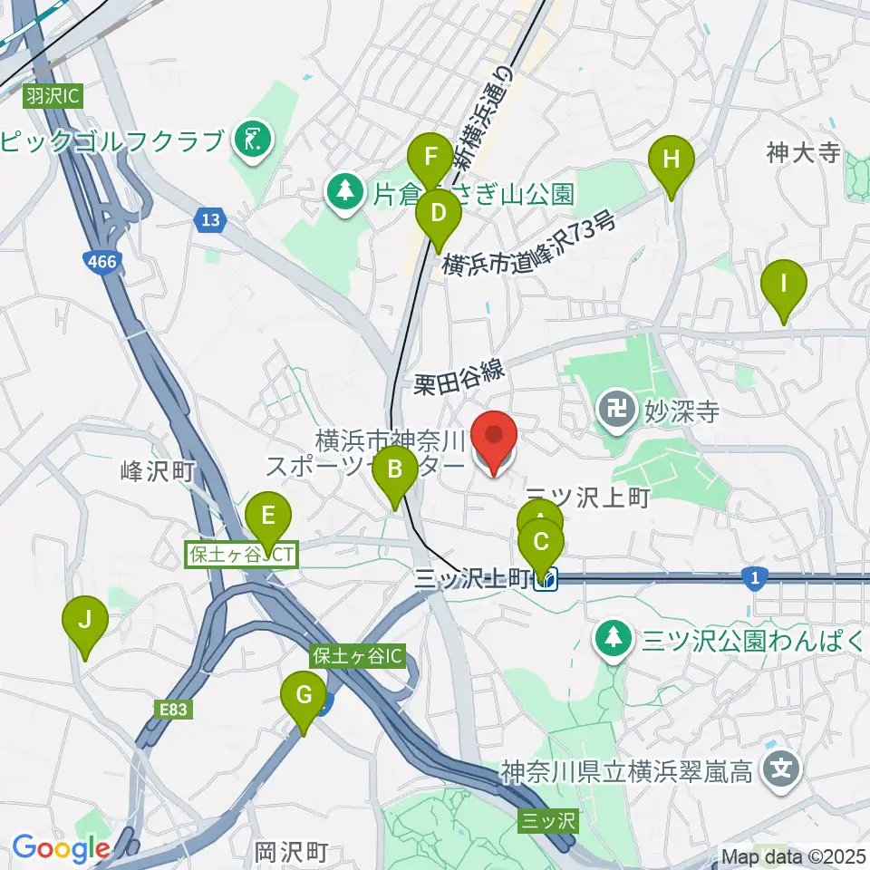 横浜市神奈川スポーツセンター周辺のコンビニエンスストア一覧地図