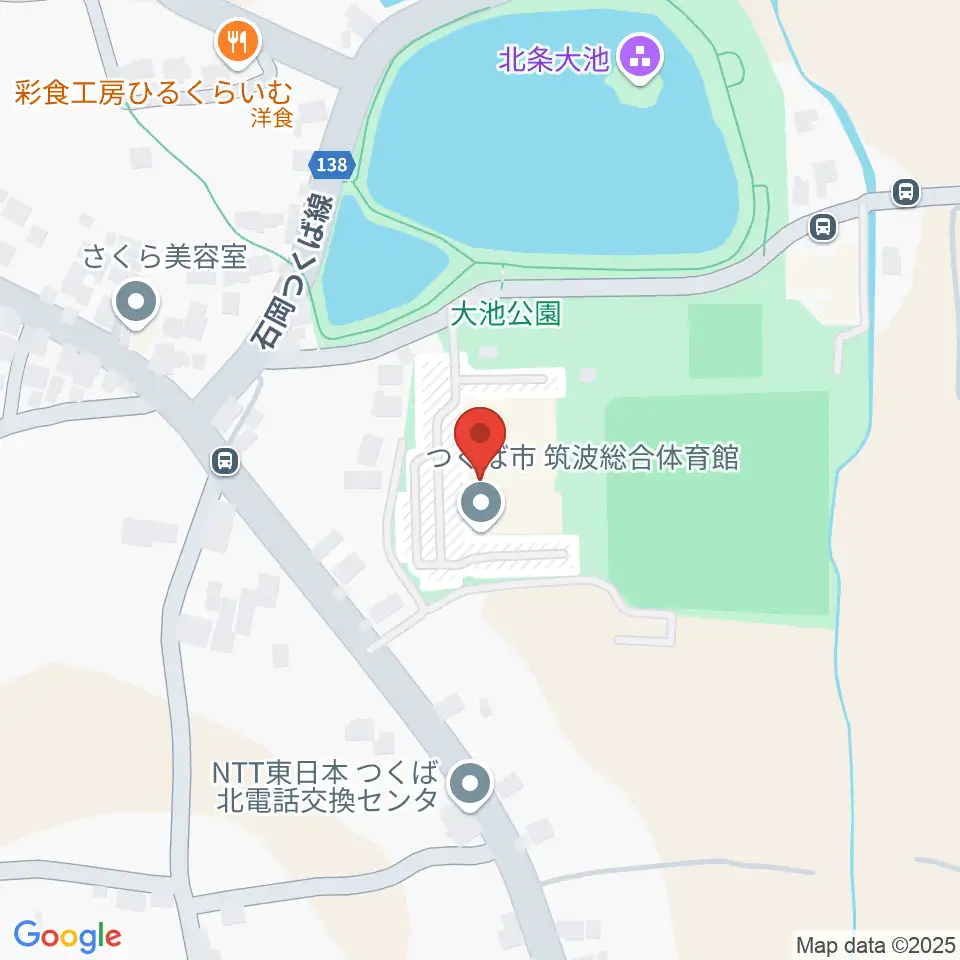 筑波総合体育館周辺のコンビニエンスストア一覧地図