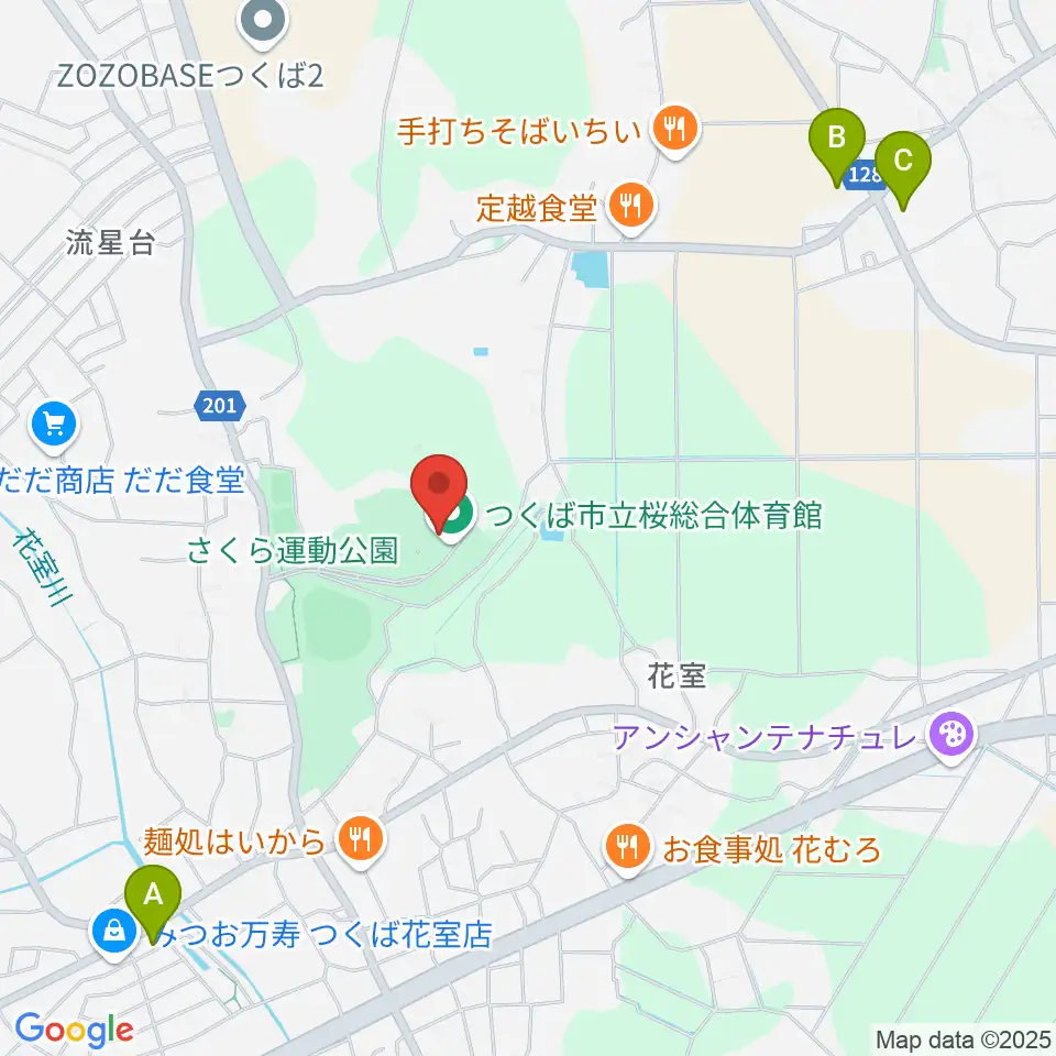つくば市桜総合体育館周辺のコンビニエンスストア一覧地図