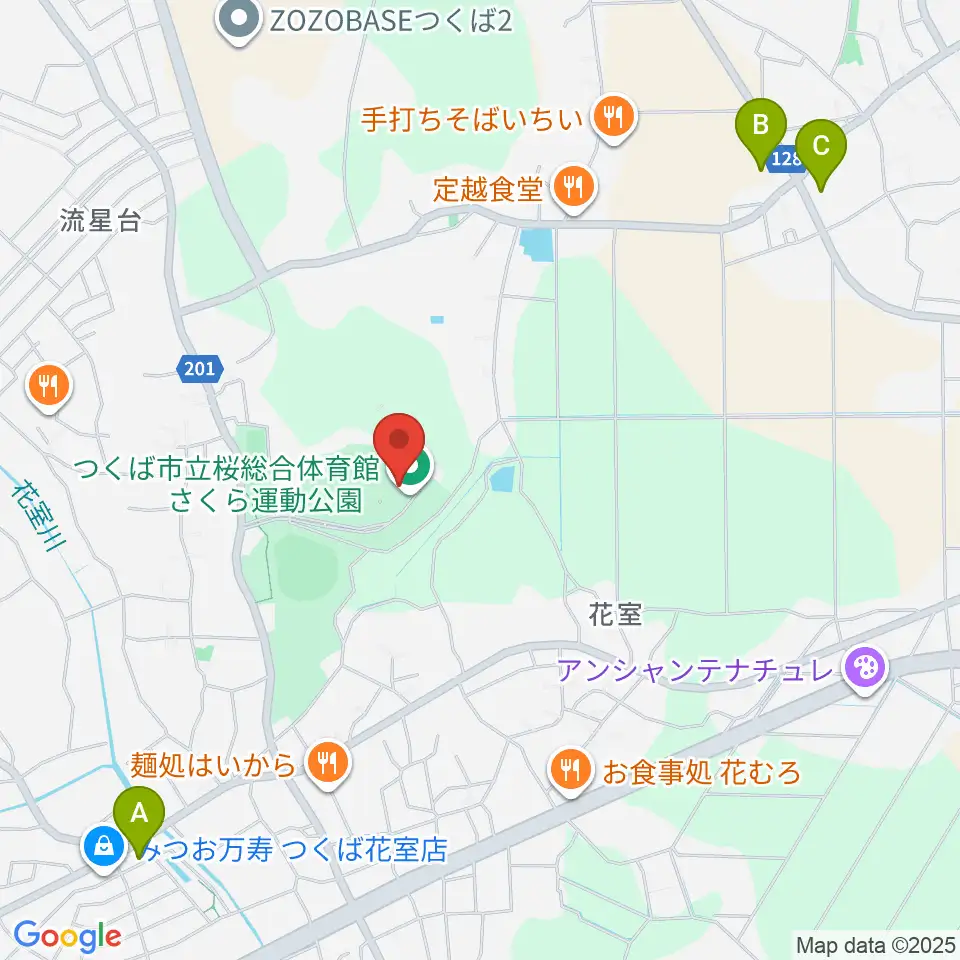 つくば市桜総合体育館周辺のコンビニエンスストア一覧地図