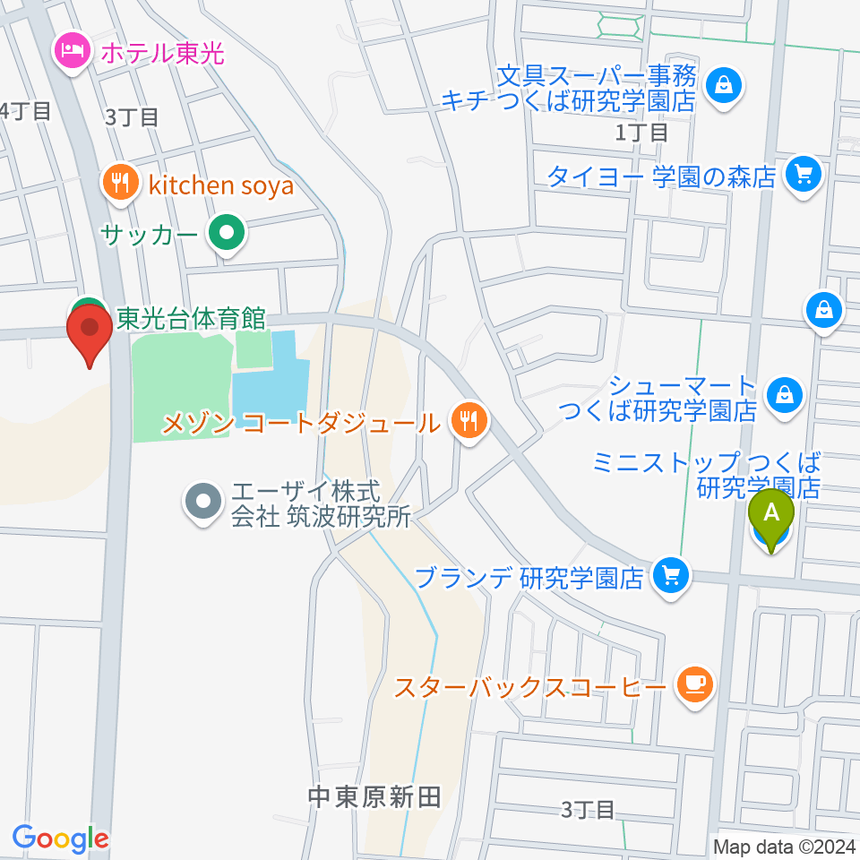 つくば市東光台体育館周辺のコンビニエンスストア一覧地図