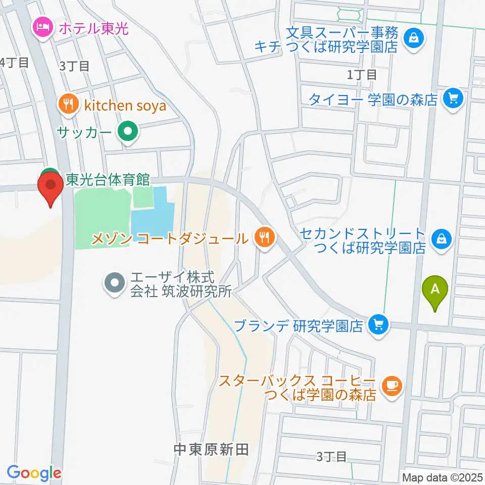 つくば市東光台体育館周辺のコンビニエンスストア一覧地図