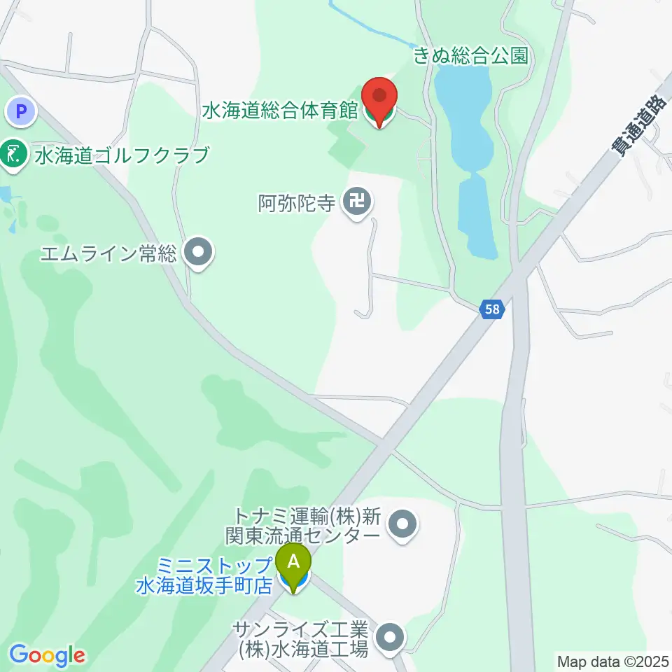 常総市水海道総合体育館周辺のコンビニエンスストア一覧地図