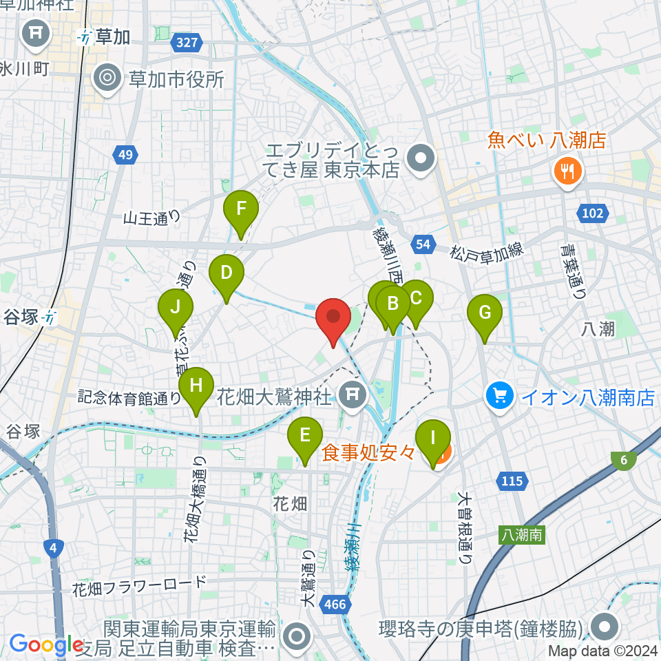 エネクルスポーツアリーナSOKA周辺のコンビニエンスストア一覧地図