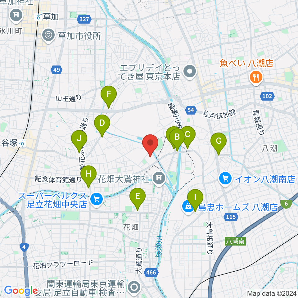 エネクルスポーツアリーナSOKA周辺のコンビニエンスストア一覧地図