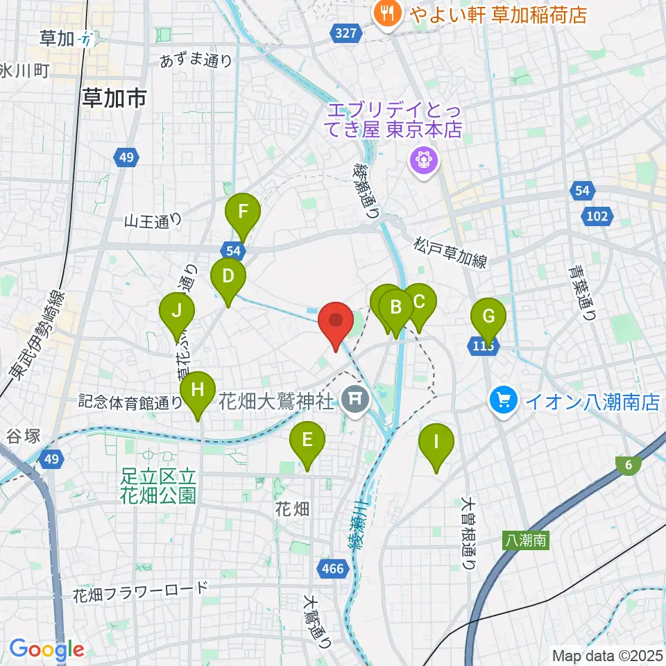 エネクルスポーツアリーナSOKA周辺のコンビニエンスストア一覧地図