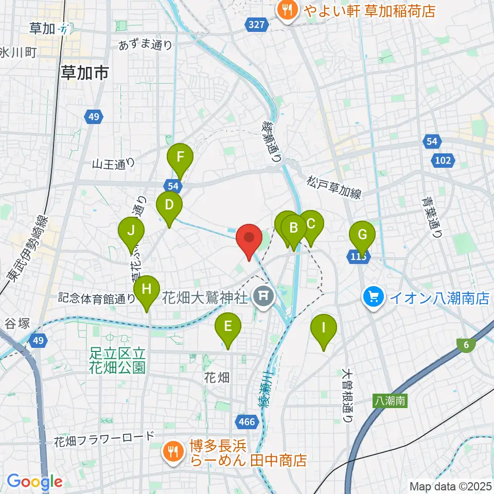 エネクルスポーツアリーナSOKA周辺のコンビニエンスストア一覧地図