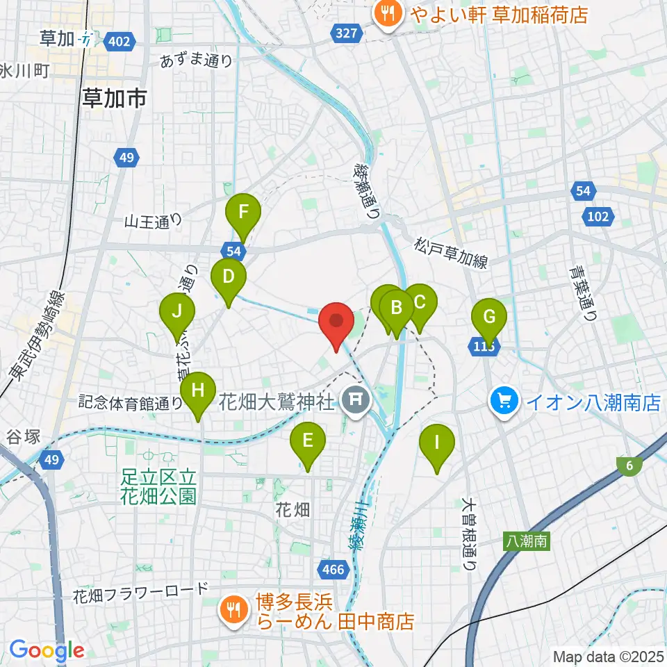 エネクルスポーツアリーナSOKA周辺のコンビニエンスストア一覧地図