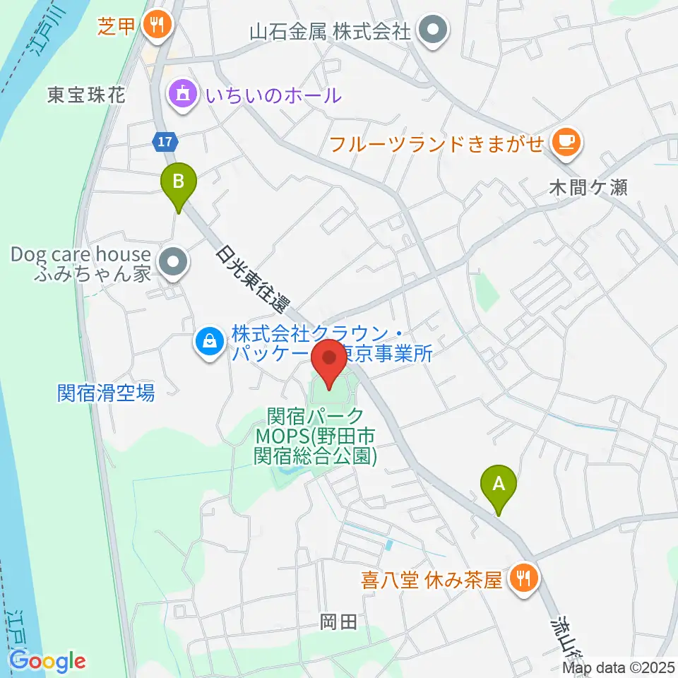 関宿パークMOPS体育館周辺のコンビニエンスストア一覧地図