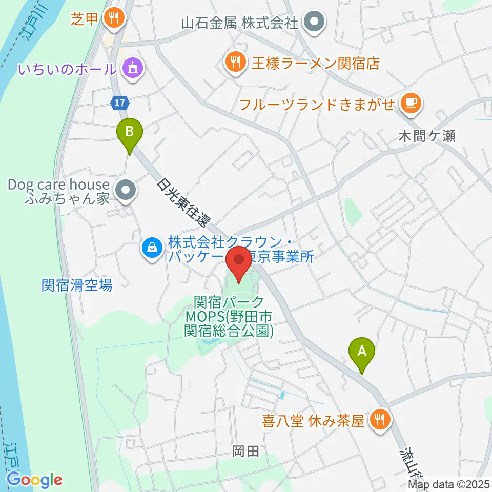 関宿パークMOPS体育館周辺のコンビニエンスストア一覧地図