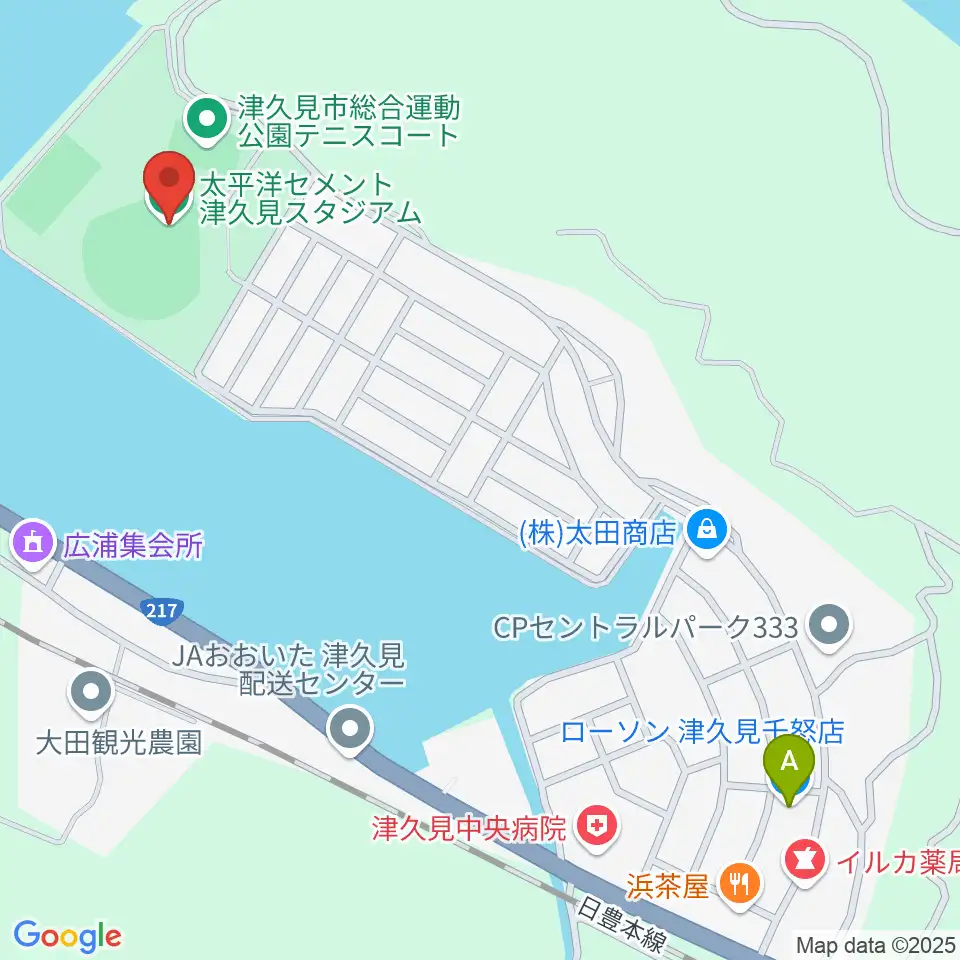 太平洋セメント津久見スタジアム周辺のコンビニエンスストア一覧地図