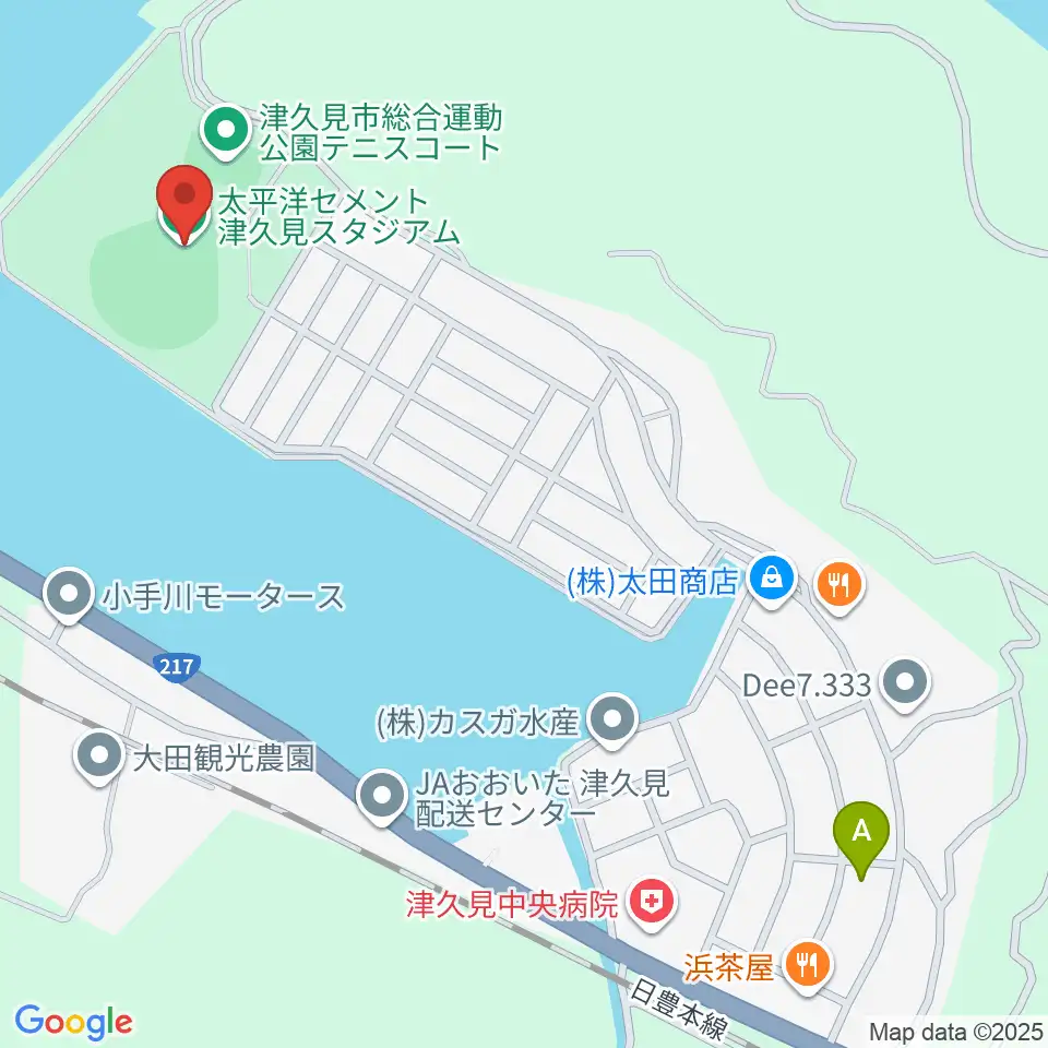太平洋セメント津久見スタジアム周辺のコンビニエンスストア一覧地図