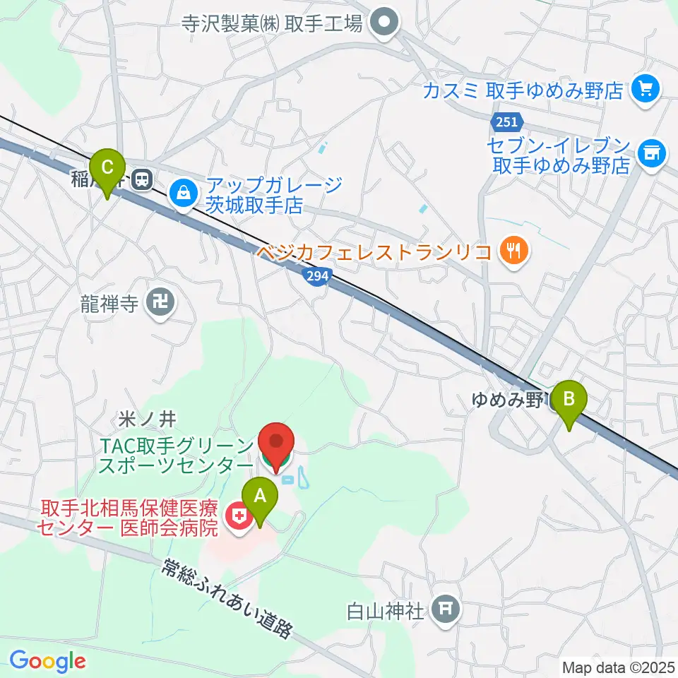 TAC取手グリーンスポーツセンター周辺のコンビニエンスストア一覧地図