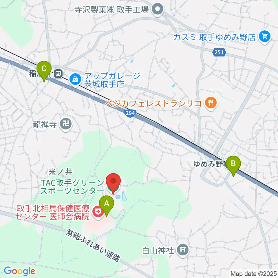 TAC取手グリーンスポーツセンター周辺のコンビニエンスストア一覧地図