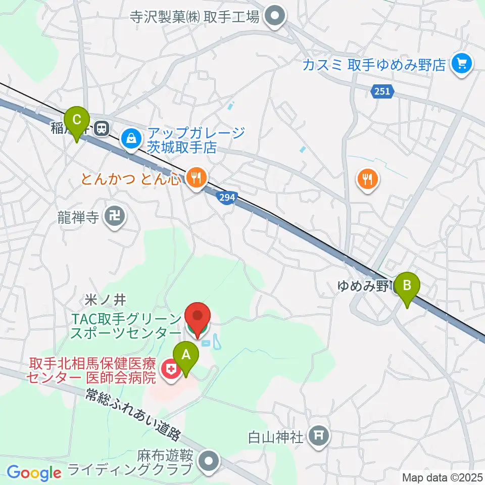 TAC取手グリーンスポーツセンター周辺のコンビニエンスストア一覧地図