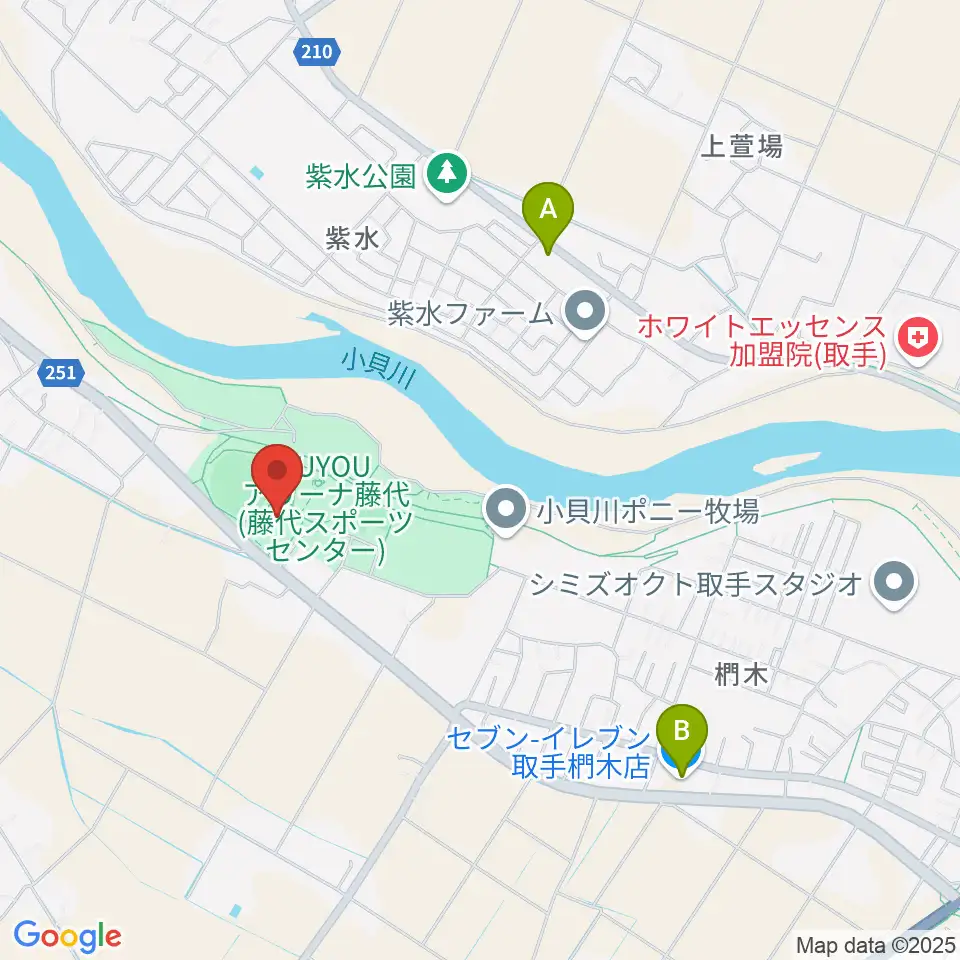 FUYOUアリーナ藤代周辺のコンビニエンスストア一覧地図