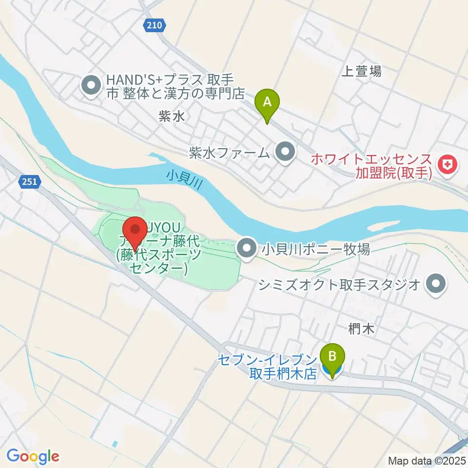 FUYOUアリーナ藤代周辺のコンビニエンスストア一覧地図