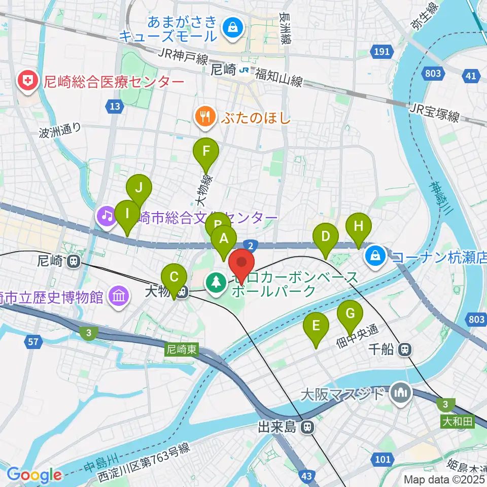 小田南公園軟式野球場周辺のコンビニエンスストア一覧地図