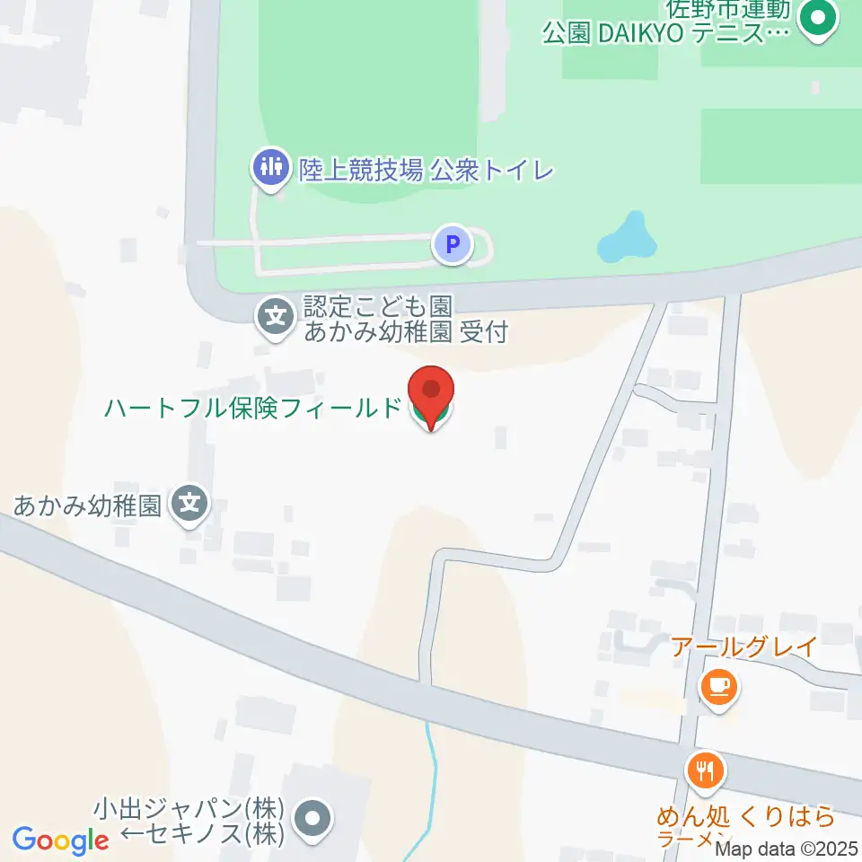 ハートフル保険フィールド周辺のコンビニエンスストア一覧地図