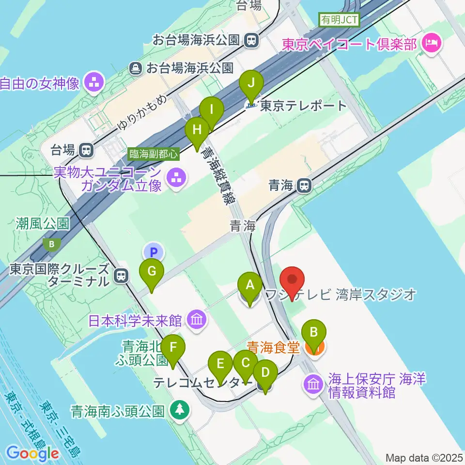 青海中央ふ頭公園 少年野球場周辺のコンビニエンスストア一覧地図