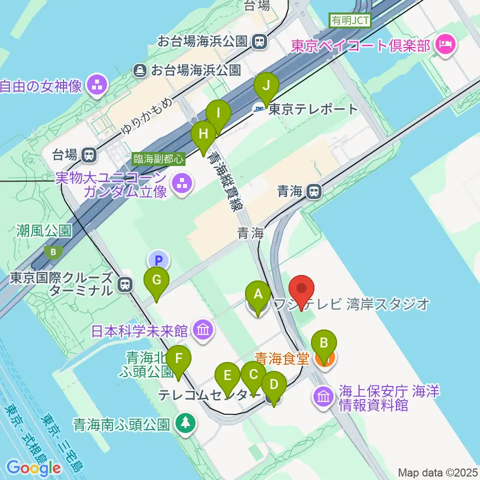 青海中央ふ頭公園 少年野球場周辺のコンビニエンスストア一覧地図
