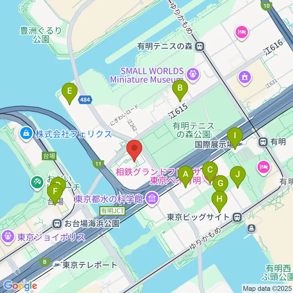 東京都虹の下水道館周辺のコンビニエンスストア一覧地図