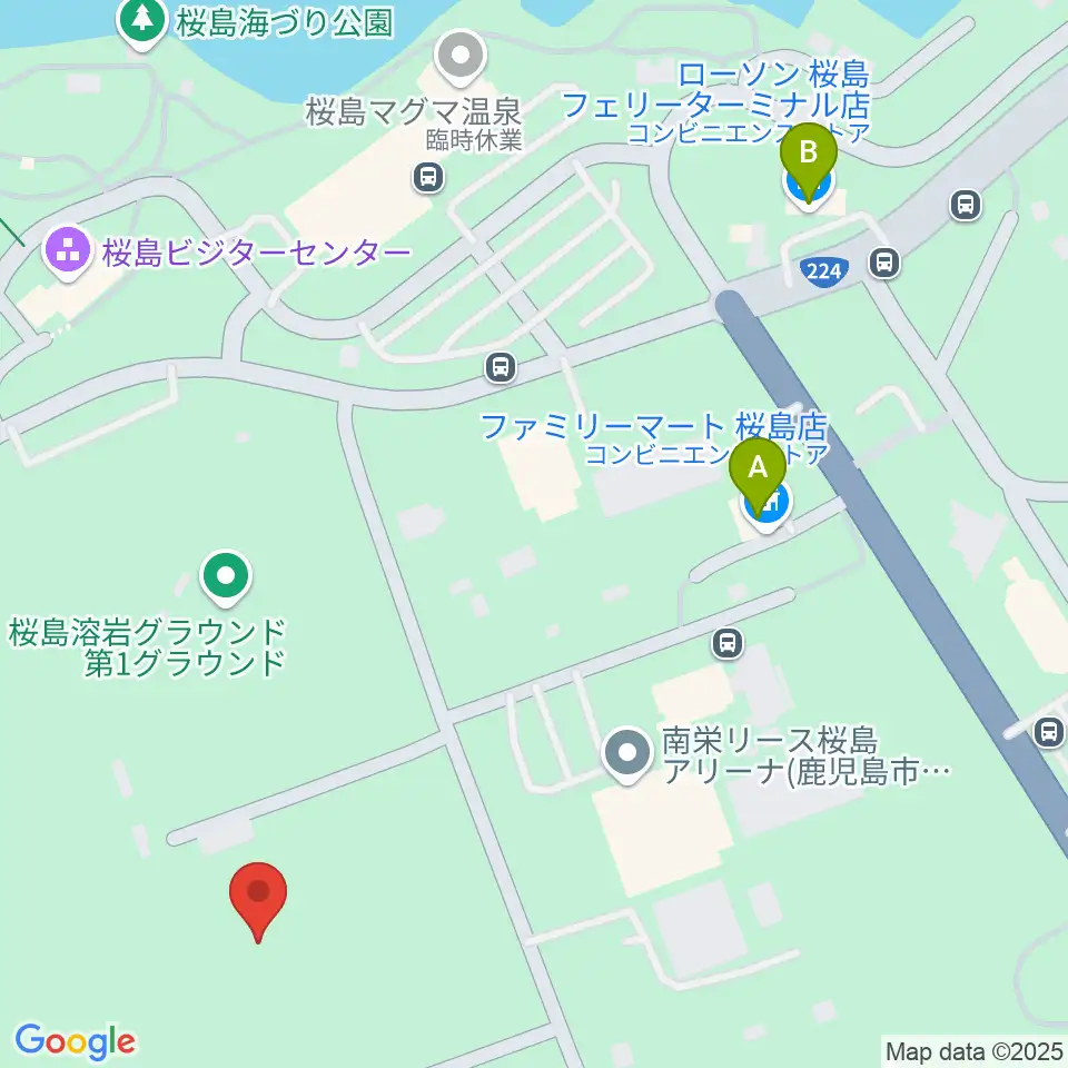 南栄リース桜島グラウンド周辺のコンビニエンスストア一覧地図