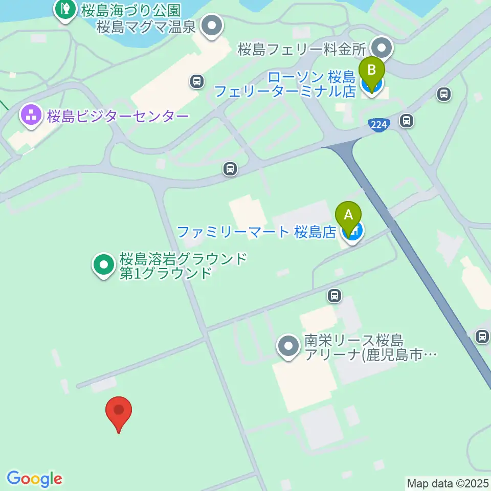 南栄リース桜島グラウンド周辺のコンビニエンスストア一覧地図