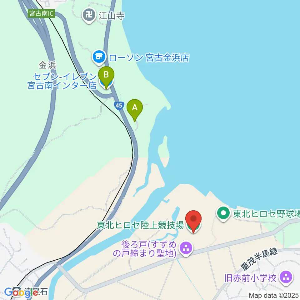 東北ヒロセ陸上競技場周辺のコンビニエンスストア一覧地図